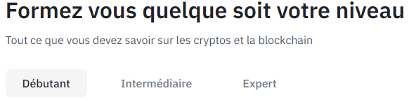 Les formations Binance